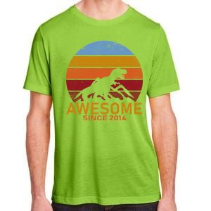 Dinosaur 8th Birthday Gift Awesome Since 2014 Adult ChromaSoft Performance T-Shirt