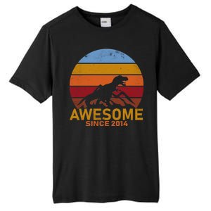 Dinosaur 8th Birthday Gift Awesome Since 2014 Tall Fusion ChromaSoft Performance T-Shirt