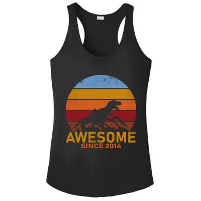 Dinosaur 8th Birthday Gift Awesome Since 2014 Ladies PosiCharge Competitor Racerback Tank