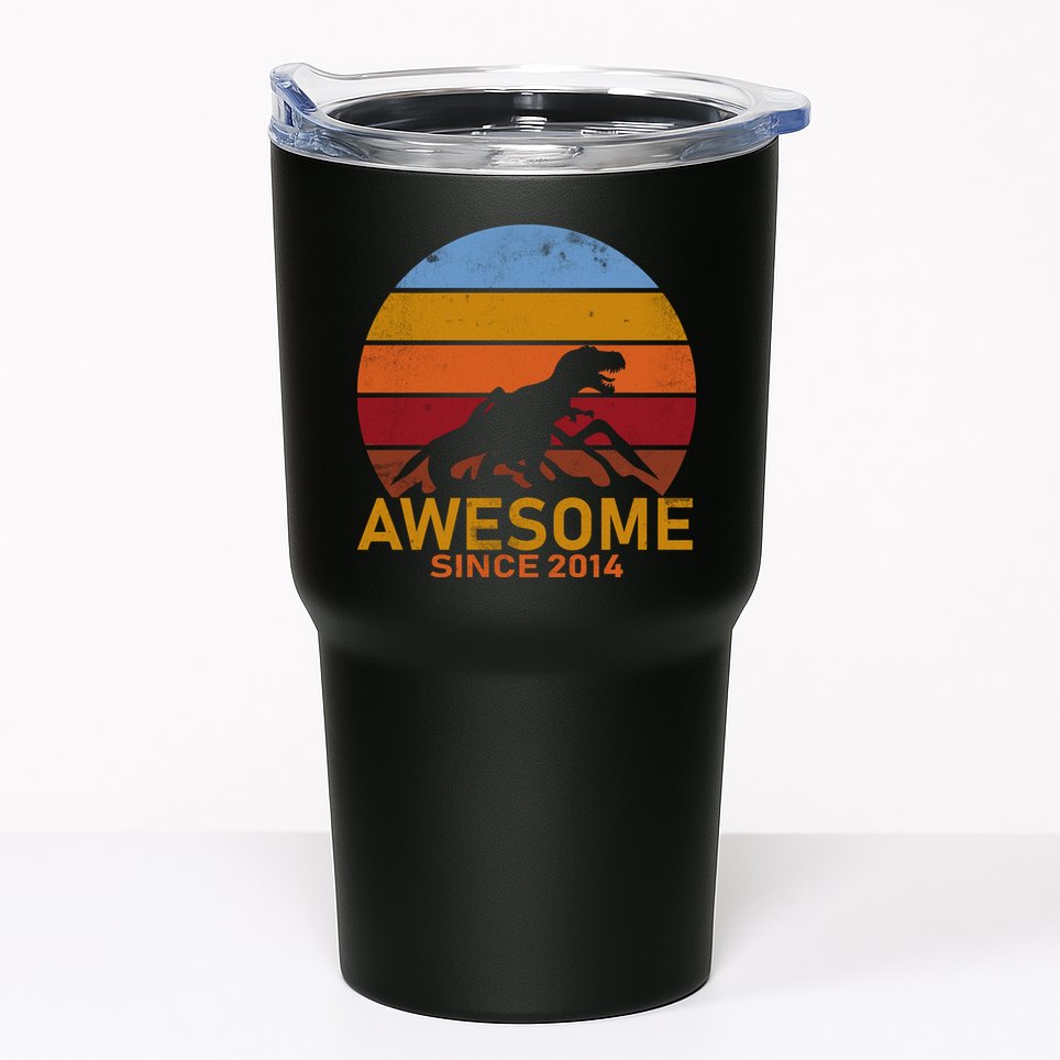 Dinosaur 8th Birthday Gift Awesome Since 2014 Tumbler