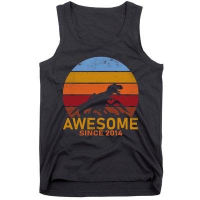 Dinosaur 8th Birthday Gift Awesome Since 2014 Tank Top