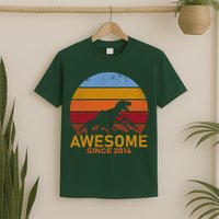 Dinosaur 8th Birthday Gift Awesome Since 2014 T-Shirt