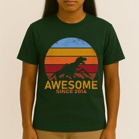 Dinosaur 8th Birthday Gift Awesome Since 2014 T-Shirt