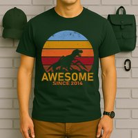 Dinosaur 8th Birthday Gift Awesome Since 2014 T-Shirt