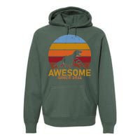 Dinosaur 8th Birthday Gift Awesome Since 2014 Premium Hoodie