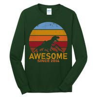 Dinosaur 8th Birthday Gift Awesome Since 2014 Tall Long Sleeve T-Shirt