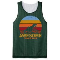 Dinosaur 8th Birthday Gift Awesome Since 2014 Mesh Reversible Basketball Jersey Tank