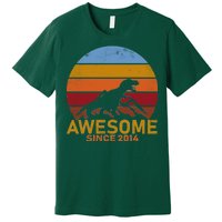 Dinosaur 8th Birthday Gift Awesome Since 2014 Premium T-Shirt