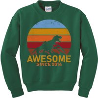 Dinosaur 8th Birthday Gift Awesome Since 2014 Kids Sweatshirt