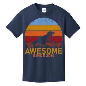 Dinosaur 8th Birthday Gift Awesome Since 2014 Kids T-Shirt