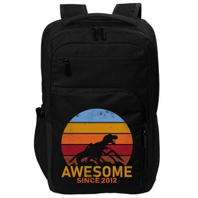 Dinosaur 7th Birthday Gift Awesome Since 2012 Impact Tech Backpack