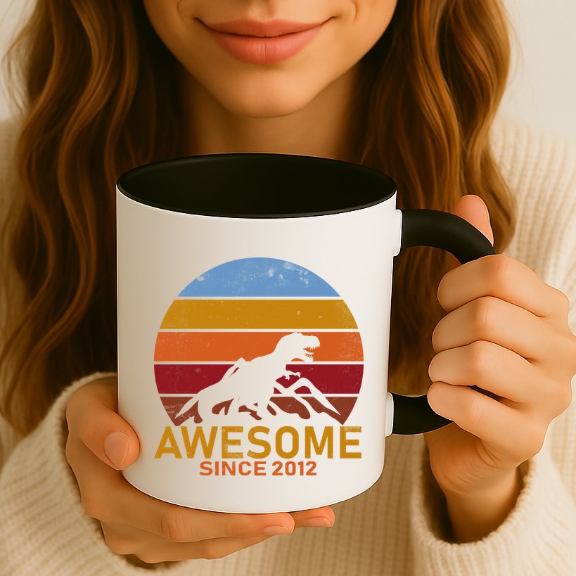 Dinosaur 7th Birthday Gift Awesome Since 2012 Mug