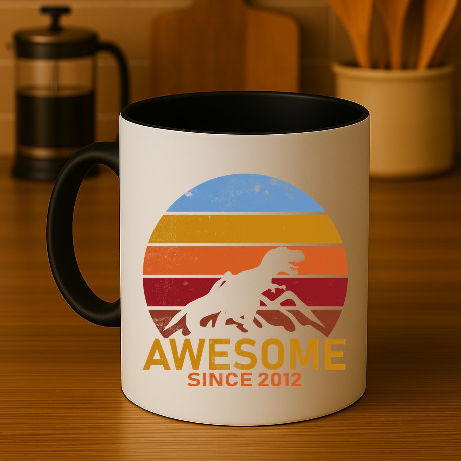 Dinosaur 7th Birthday Gift Awesome Since 2012 Mug