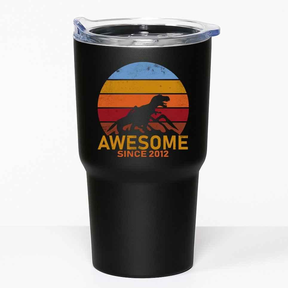 Dinosaur 7th Birthday Gift Awesome Since 2012 Tumbler