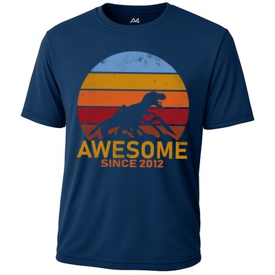 Dinosaur 7th Birthday Gift Awesome Since 2012 Performance Shirt