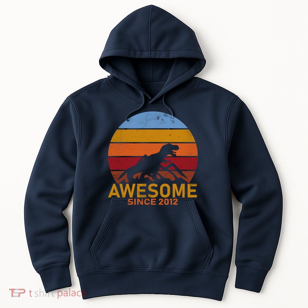 Dinosaur 7th Birthday Gift Awesome Since 2012 Hoodie