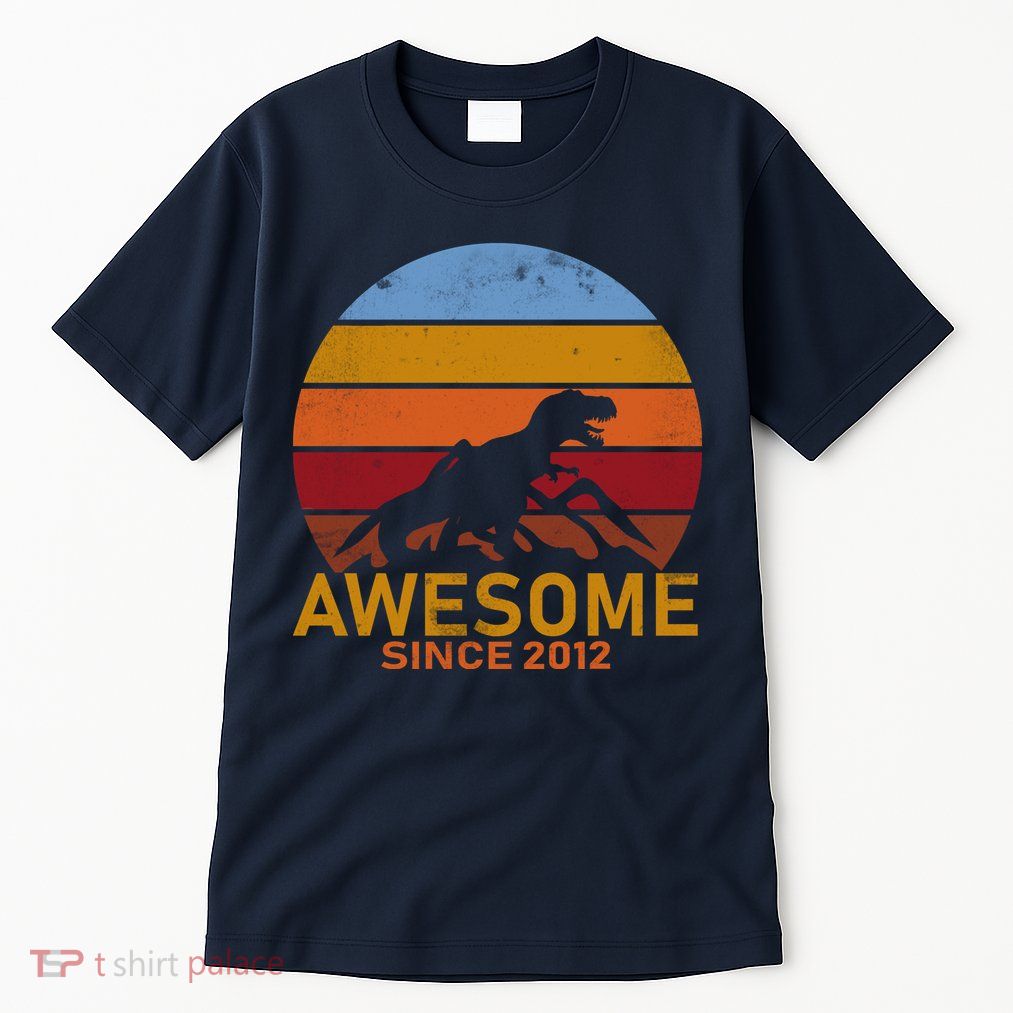Dinosaur 7th Birthday Gift Awesome Since 2012 Tall T-Shirt