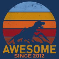 Dinosaur 7th Birthday Gift Awesome Since 2012 Drawstring Bag