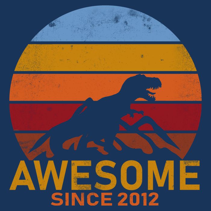 Dinosaur 7th Birthday Gift Awesome Since 2012 Drawstring Bag