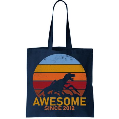 Dinosaur 7th Birthday Gift Awesome Since 2012 Tote Bag