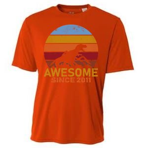 Dinosaur 11th Birthday Gift Awesome Since 2011 Cooling Performance Crew T-Shirt