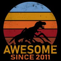 Dinosaur 11th Birthday Gift Awesome Since 2011 Bucket Hat