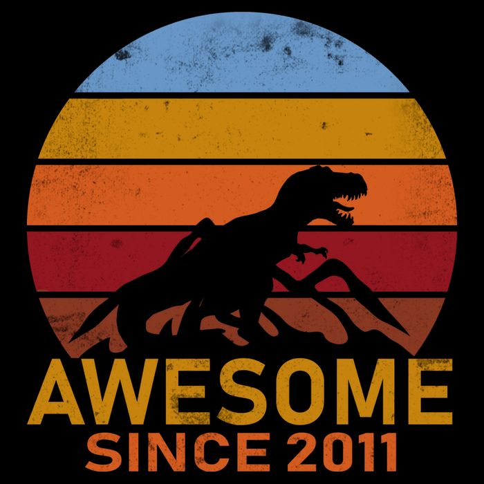 Dinosaur 11th Birthday Gift Awesome Since 2011 Bucket Hat