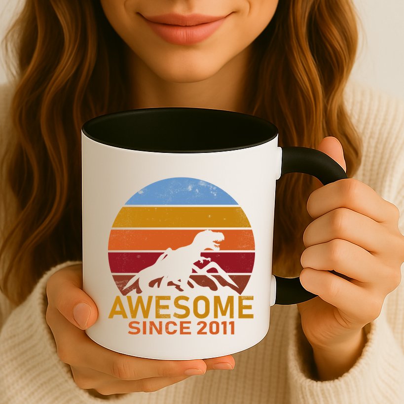 Dinosaur 11th Birthday Gift Awesome Since 2011 Mug