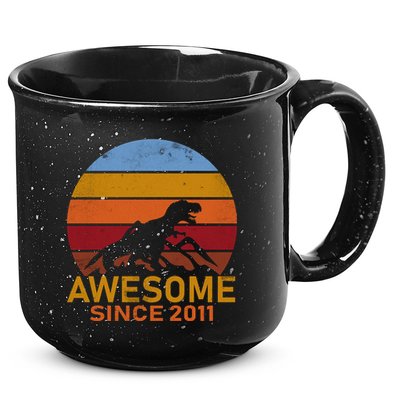 Dinosaur 11th Birthday Gift Awesome Since 2011 15oz Campfire Ceramic Mug