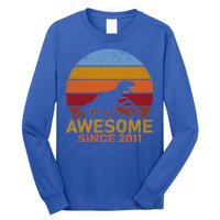 Dinosaur 11th Birthday Gift Awesome Since 2011 Long Sleeve Shirt