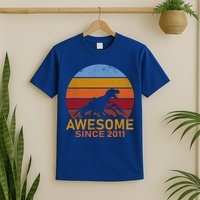 Dinosaur 11th Birthday Gift Awesome Since 2011 T-Shirt