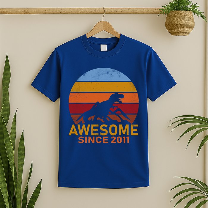 Dinosaur 11th Birthday Gift Awesome Since 2011 T-Shirt