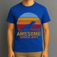 Dinosaur 11th Birthday Gift Awesome Since 2011 T-Shirt