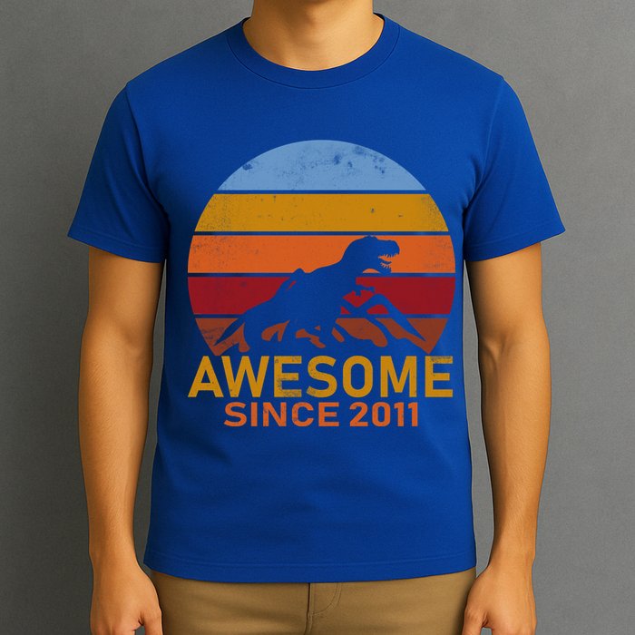 Dinosaur 11th Birthday Gift Awesome Since 2011 T-Shirt