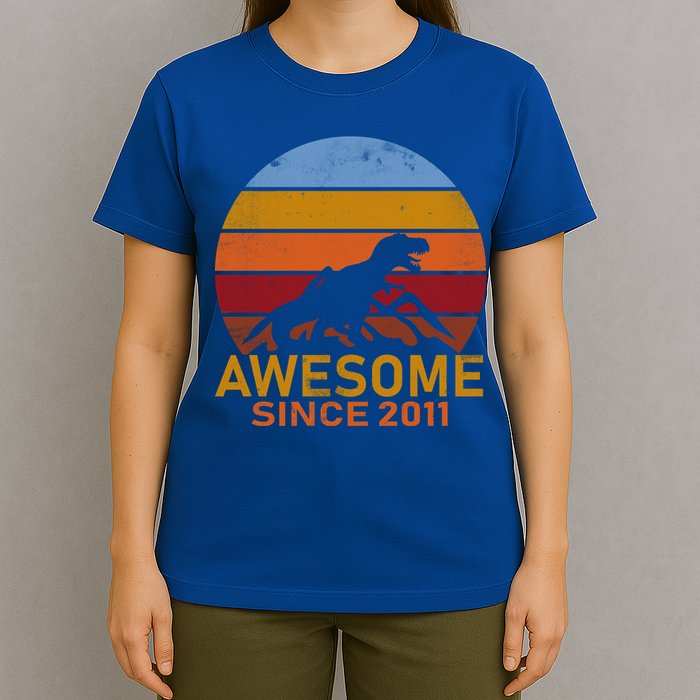 Dinosaur 11th Birthday Gift Awesome Since 2011 T-Shirt