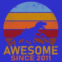 Dinosaur 11th Birthday Gift Awesome Since 2011 T-Shirt