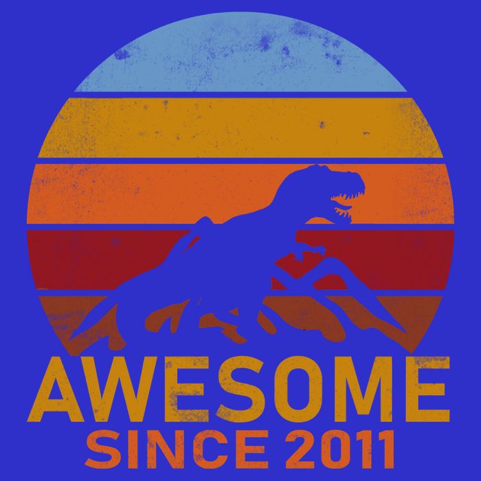 Dinosaur 11th Birthday Gift Awesome Since 2011 T-Shirt