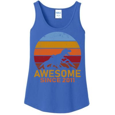 Dinosaur 11th Birthday Gift Awesome Since 2011 Ladies Essential Tank