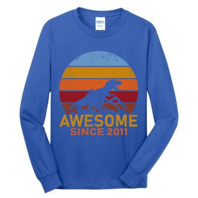 Dinosaur 11th Birthday Gift Awesome Since 2011 Tall Long Sleeve T-Shirt