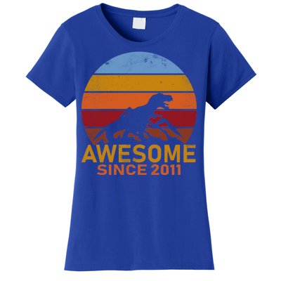 Dinosaur 11th Birthday Gift Awesome Since 2011 Women's T-Shirt