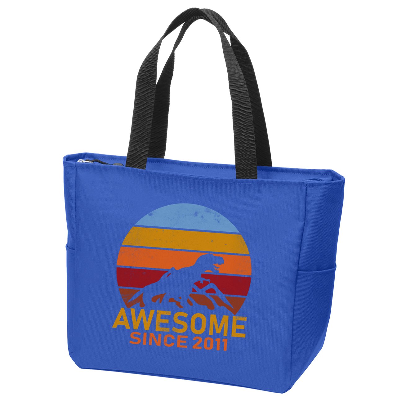 Dinosaur 11th Birthday Gift Awesome Since 2011 Zip Tote Bag