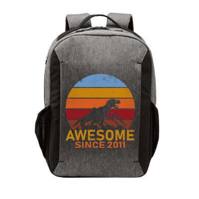 Dinosaur 11th Birthday Gift Awesome Since 2011 Vector Backpack