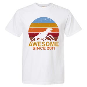 Dinosaur 11th Birthday Gift Awesome Since 2011 Garment-Dyed Heavyweight T-Shirt