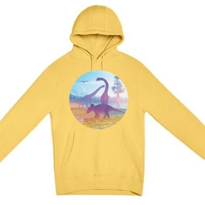 Dinosaur Landscape Premium Pullover Hoodie