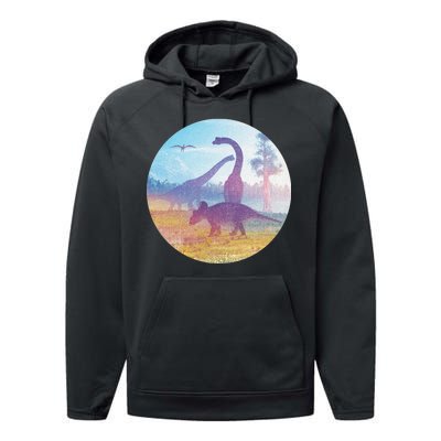 Dinosaur Landscape Performance Fleece Hoodie