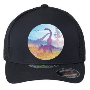 Dinosaur Landscape Flexfit Unipanel Trucker Cap