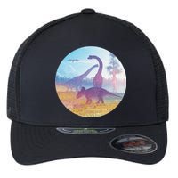 Dinosaur Landscape Flexfit Unipanel Trucker Cap