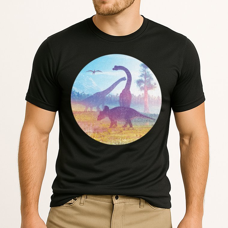 Dinosaur Landscape Cooling Performance Crew T-Shirt