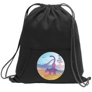 Dinosaur Landscape Sweatshirt Cinch Pack Bag