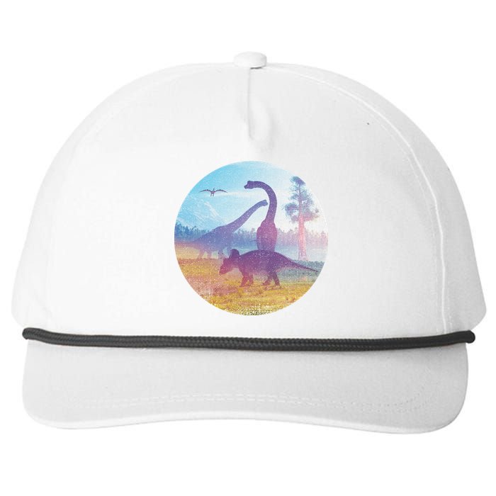 Dinosaur Landscape Snapback Five-Panel Rope Hat